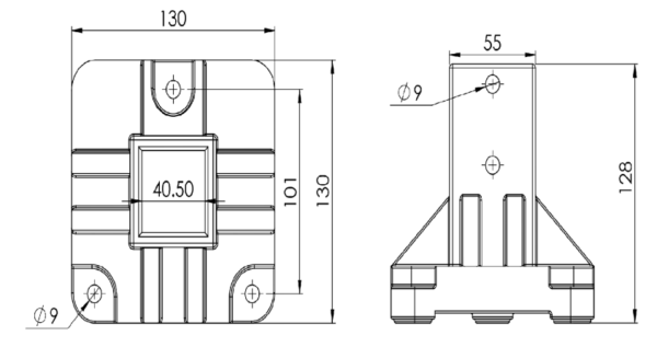 Fence Mount Base 40x40 - Image 2