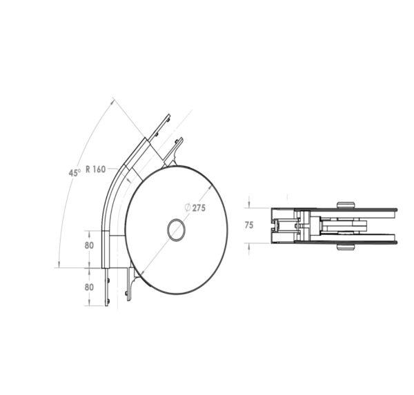 Bend 45 Deg, 85mm Conveyor Section - Image 2
