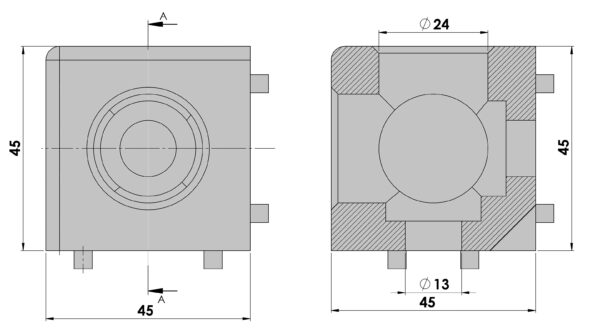 Cubic Connector 45x45-3D - Image 2