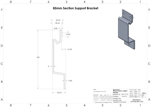 Beam connecting part 85mm Section - Image 2
