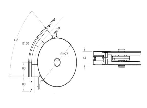 Bend 45 Deg , 65 mm Conveyor section - Image 2